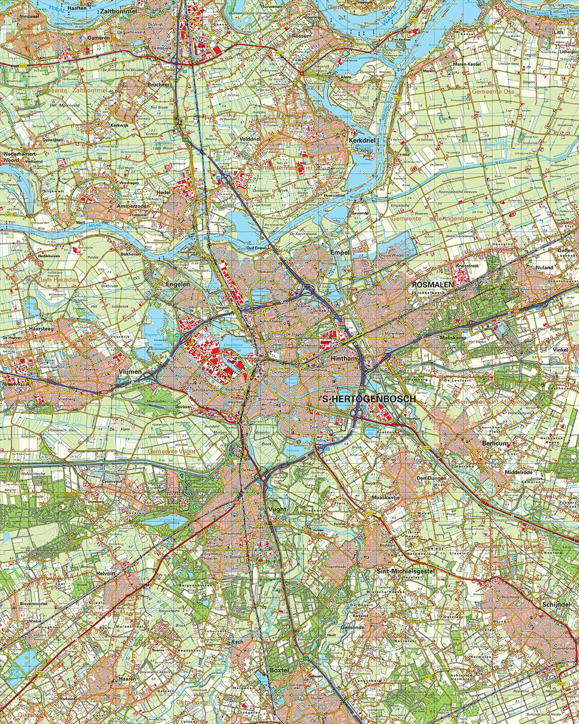 Topografische kaart 45W s'Hertogenbosch digitaal