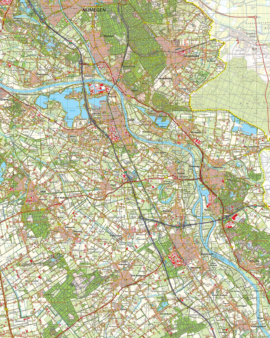 Topografische kaart 46W Gennep digitaal