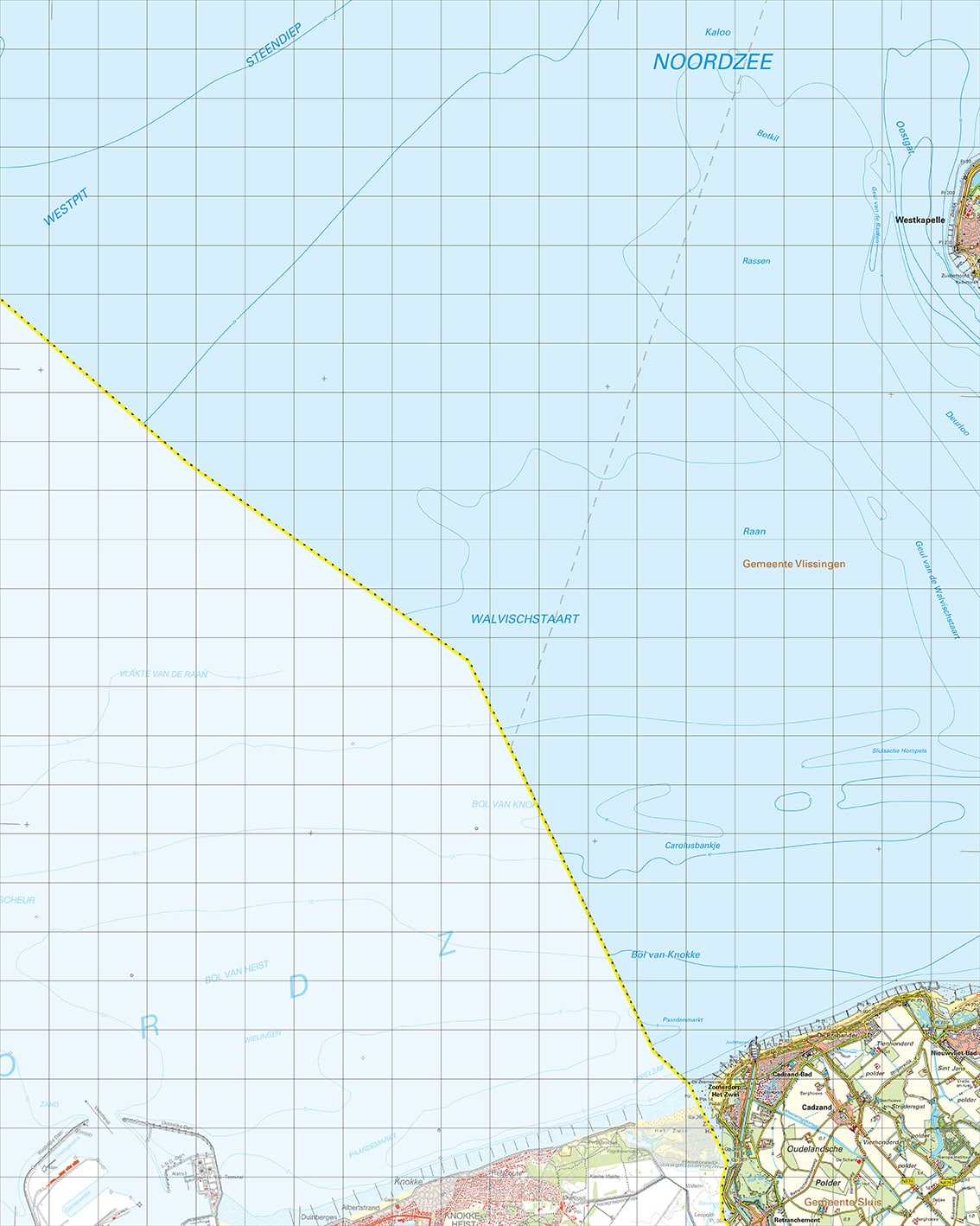 Topografische kaart 47O Cadzand digitaal