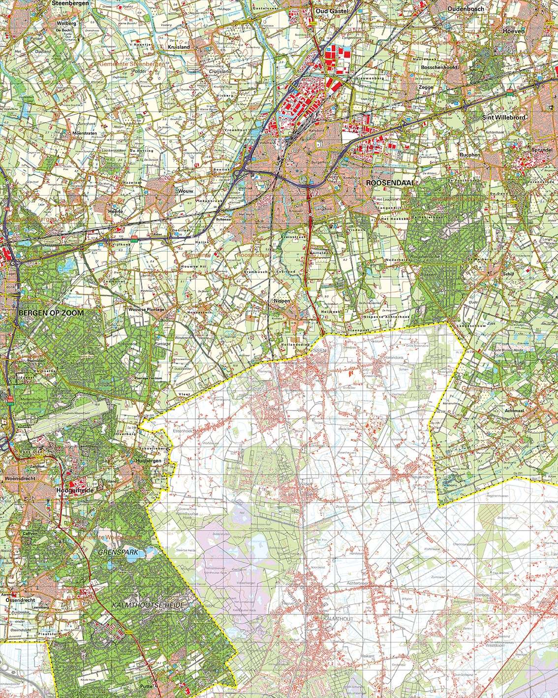 Topografische kaart 49O Roosendaal digitaal