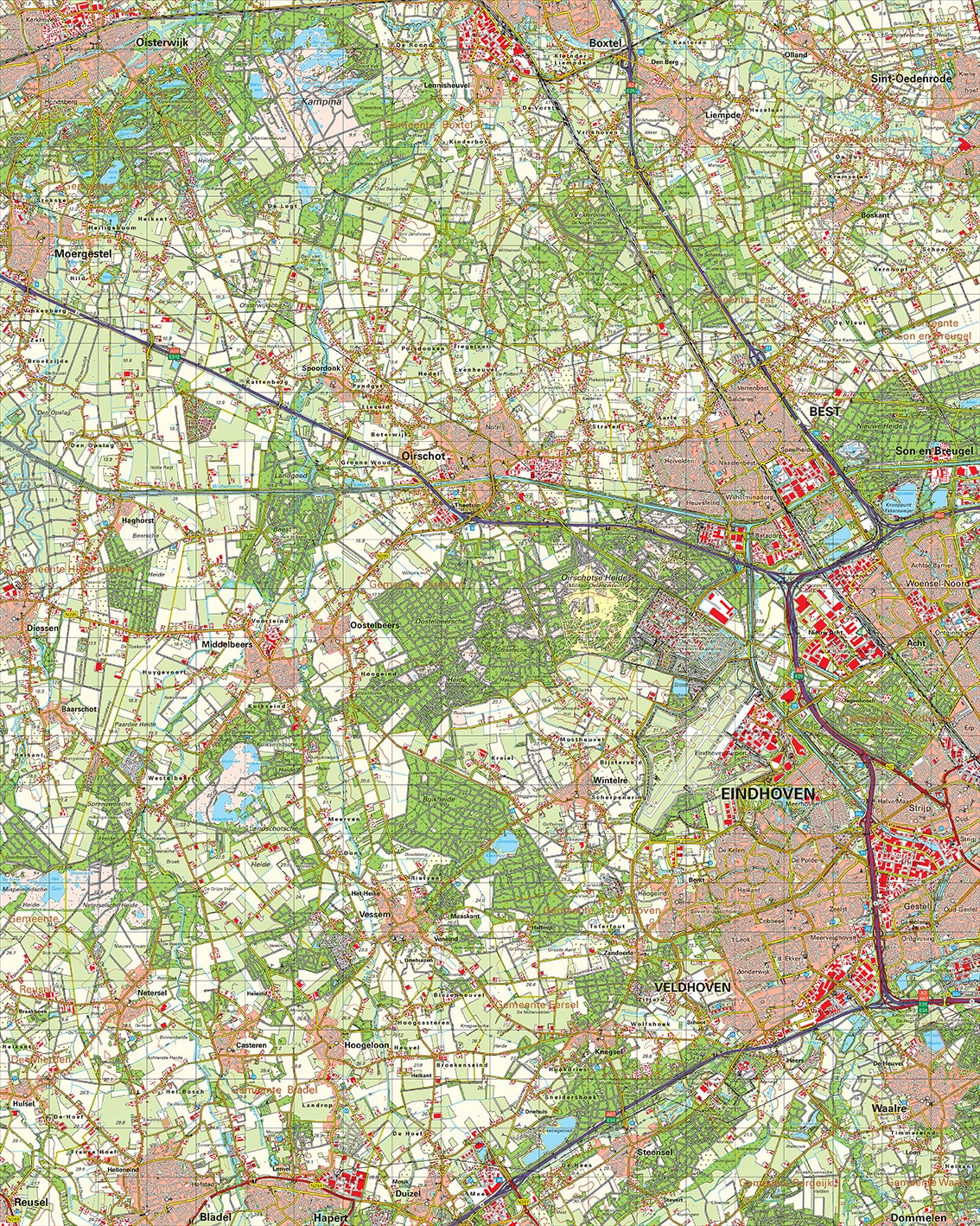 Topografische kaart 51W Oirschot digitaal
