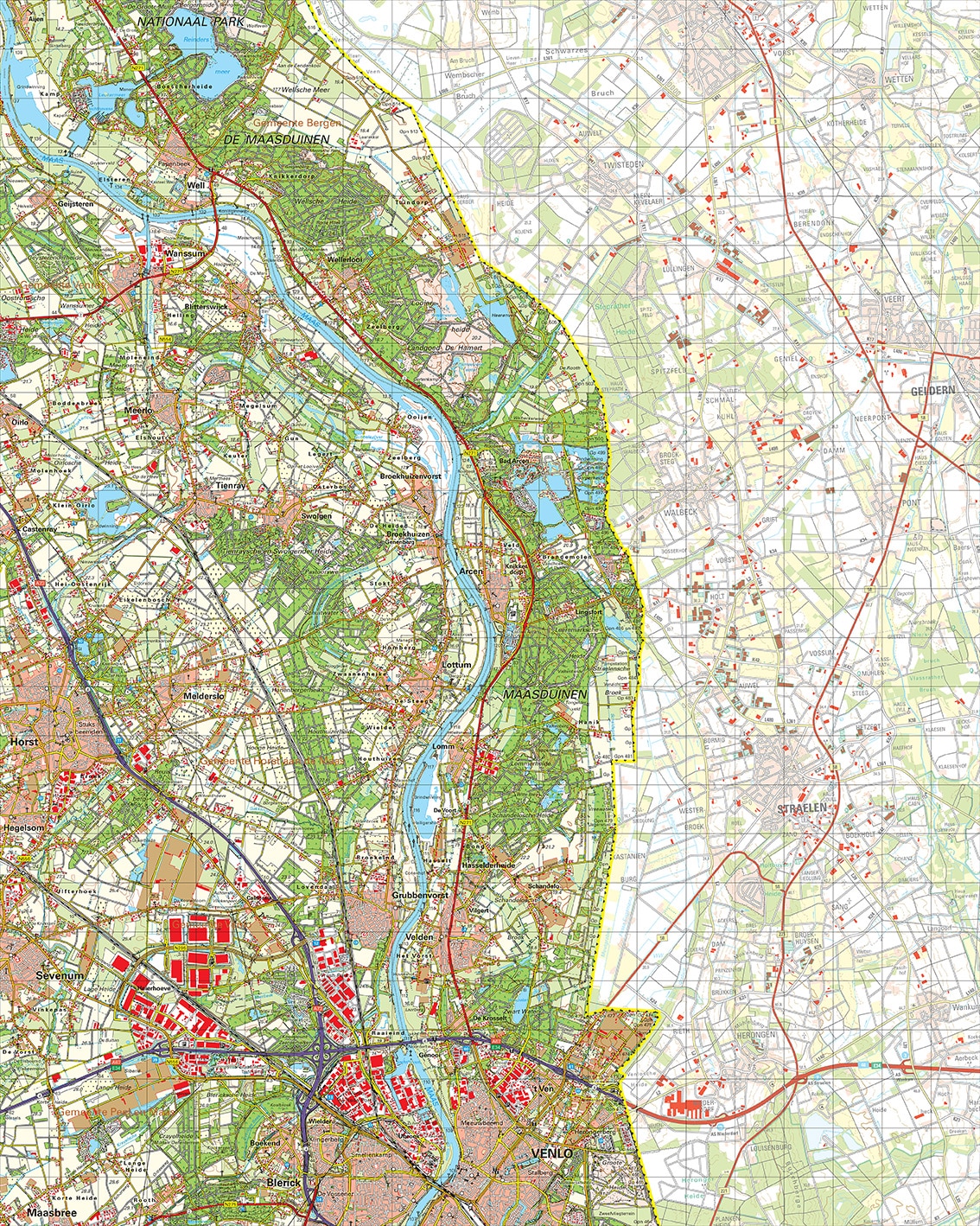 Topografische kaart 52O Venlo digitaal