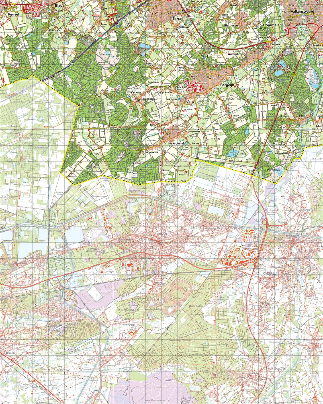 Topografische kaart 57W Valkenswaard digitaal