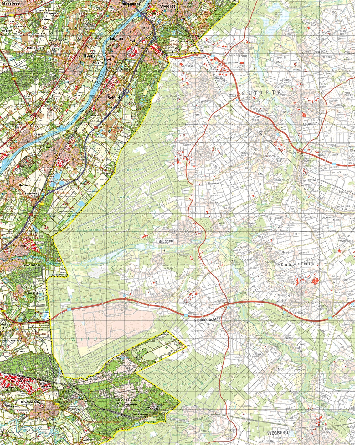Topografische kaart 58O Tegelen digitaal