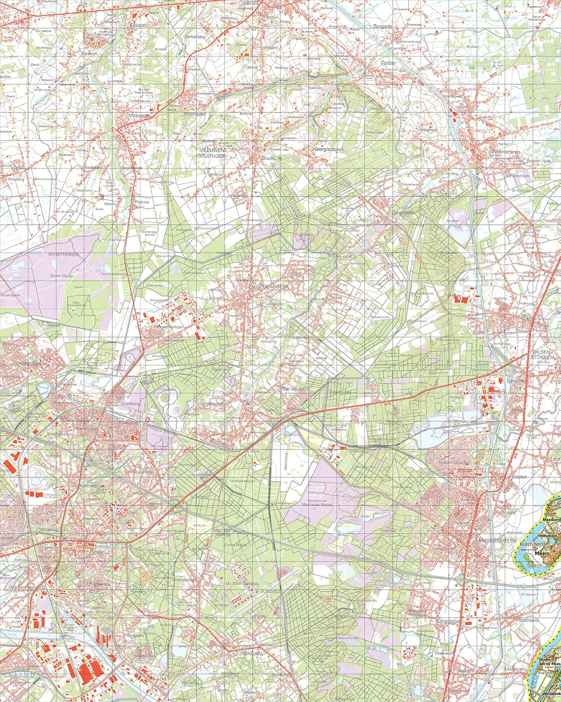 Topografische kaart 59O Meers digitaal